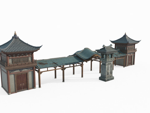 Ancient sailboat dock 3D Model