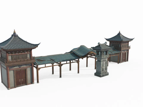 Ancient sailboat dock 3D Model