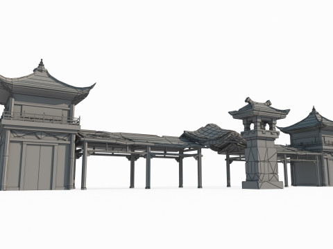 Ancient sailboat dock 3D Model