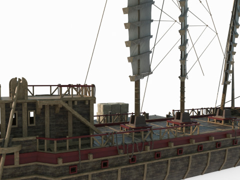 Ancient sailboat dock Modelo 3D