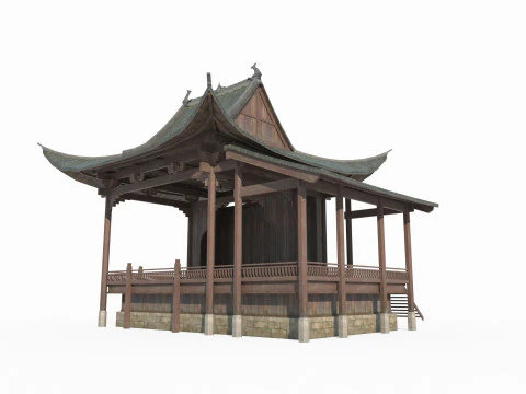 Ancient Asian architectural stage 3D Model