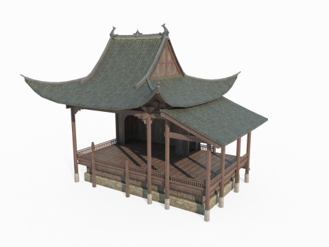 Ancient Asian architectural stage 3Dモデル