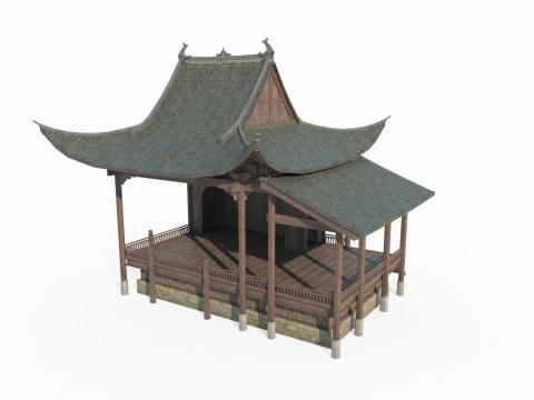 Ancient Asian architectural stage 3D Model