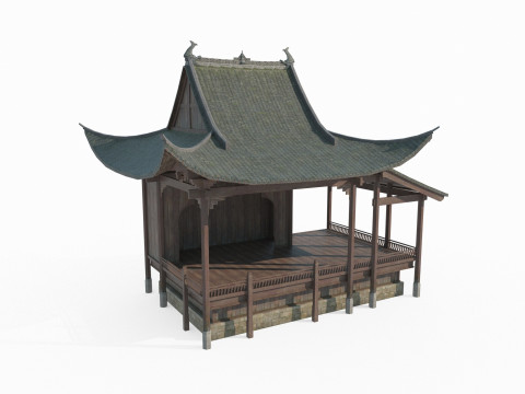 Ancient Asian architectural stage 3Dモデル