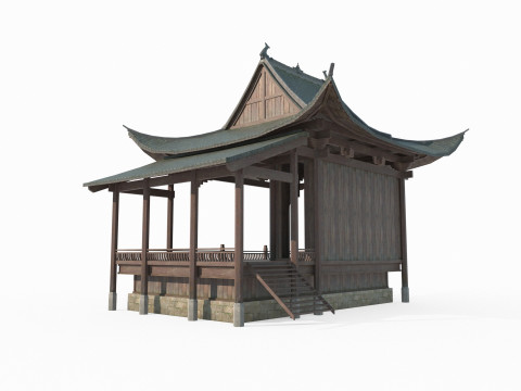 Ancient Asian architectural stage 3Dモデル