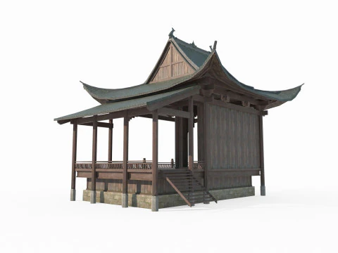 Ancient Asian architectural stage 3D Model