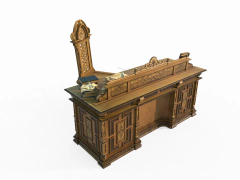 Luxury classical furniture desk 3D Model