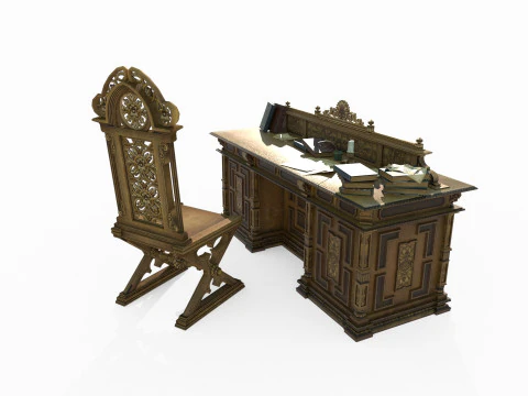 Luxury classical furniture desk 3D Model