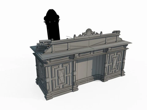 Luxury classical furniture desk 3D Model