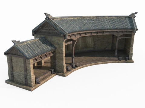 Asian Ancient Architecture Relay Station 3D Model