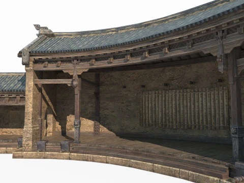 Asian Ancient Architecture Relay Station 3D Model