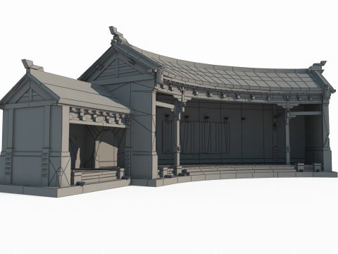 Asian Ancient Architecture Relay Station 3D Model