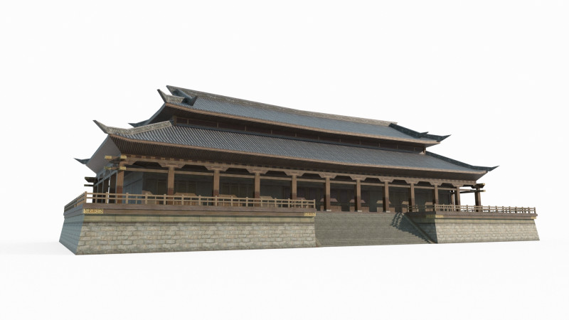 Asian ancient architecture large palaces Modèle 3D .c4d .max .obj .3ds .fbx .stl .blend 