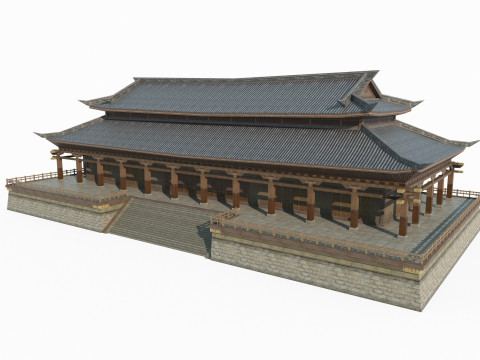 Asian ancient architecture large palaces Modèle 3D