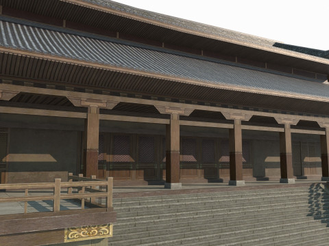 Asian ancient architecture large palaces Modèle 3D