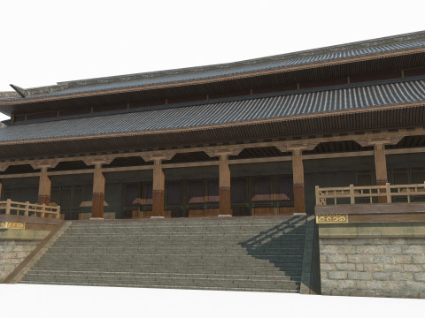 Asian ancient architecture large palaces Modèle 3D