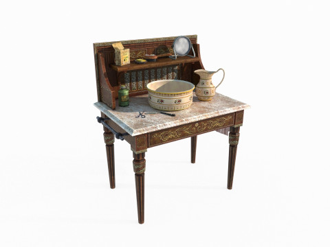 Classical furniture dressing table 3D Model