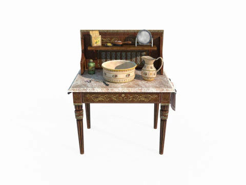 Classical furniture dressing table 3D Model
