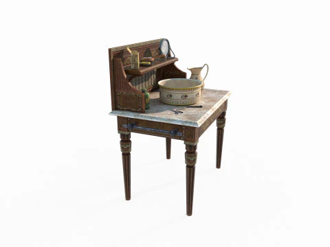 Classical furniture dressing table 3D Model