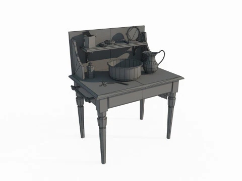 Classical furniture dressing table 3D Model