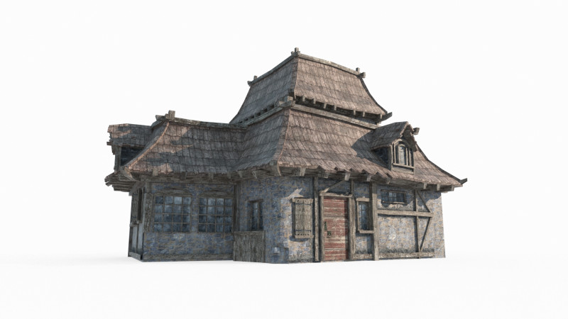Magical style ancient architectural houses 3Dモデル .c4d .max .obj .3ds .fbx .stl .blend 