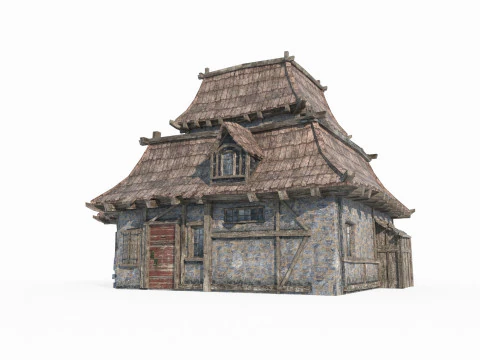 Alte architektonische H&auml;user im magischen Stil 3D Modell