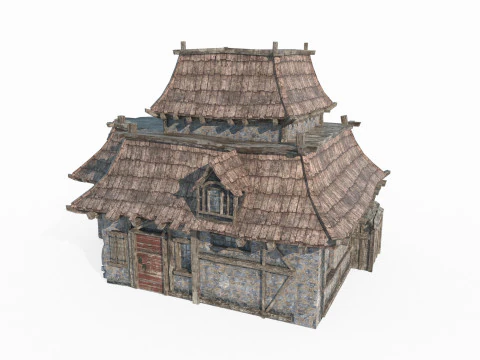 Alte architektonische H&auml;user im magischen Stil 3D Modell