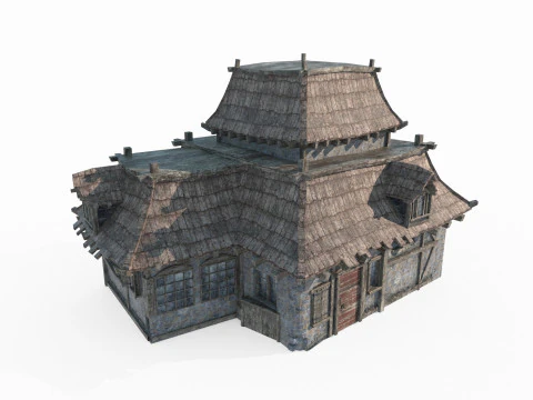 Alte architektonische H&auml;user im magischen Stil 3D Modell