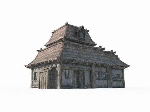 Alte architektonische H&auml;user im magischen Stil 3D Modell