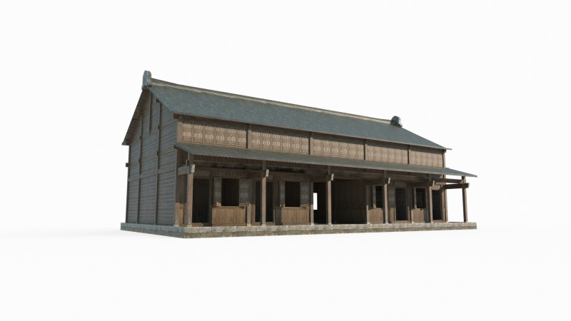 Asian Ancient City Architecture Store 3D 模型 .c4d .max .obj .3ds .fbx .stl .blend 
