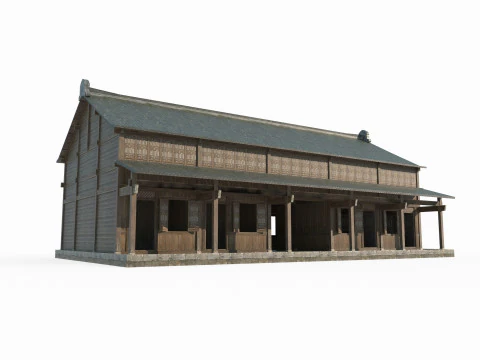 Loja de arquitetura de cidades antigas asi&aacute;ticas Modelo 3D