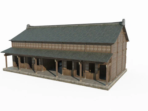 Asian Ancient City Architecture Store 3D Model