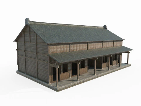 Asian Ancient City Architecture Store 3D Model