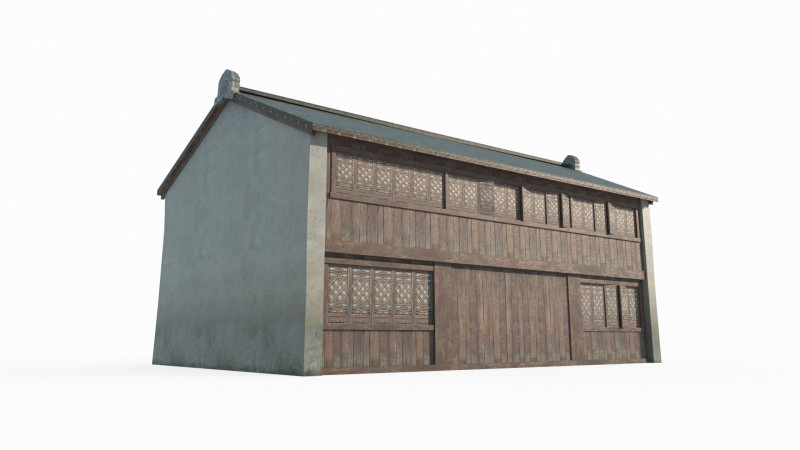 Ancient Asian City Architecture and Housing 3D 模型 .c4d .max .obj .3ds .fbx .stl .blend 