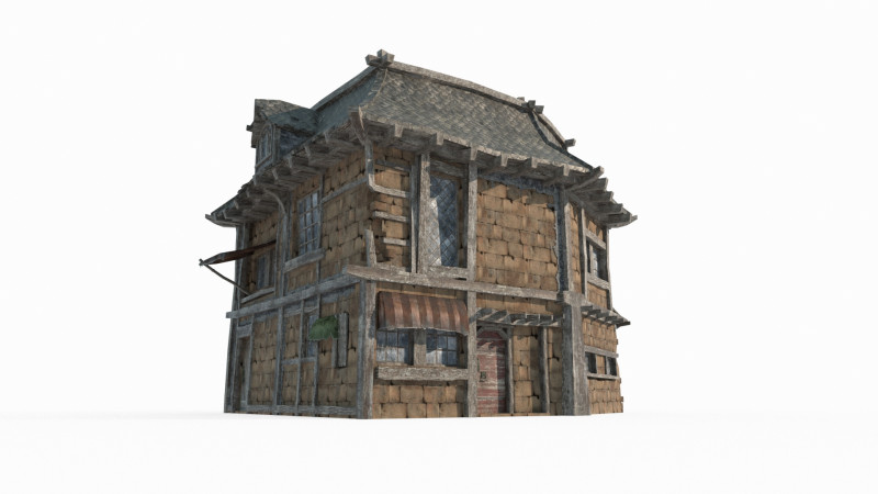 Magical medieval architectural houses 3D मॉडल .c4d .max .obj .3ds .fbx .stl .blend 