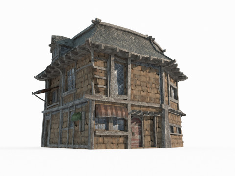 Magical medieval architectural houses 3D Model