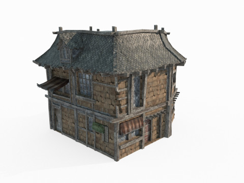 Magical medieval architectural houses 3D मॉडल