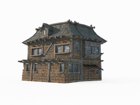 Magical medieval architectural houses 3D मॉडल