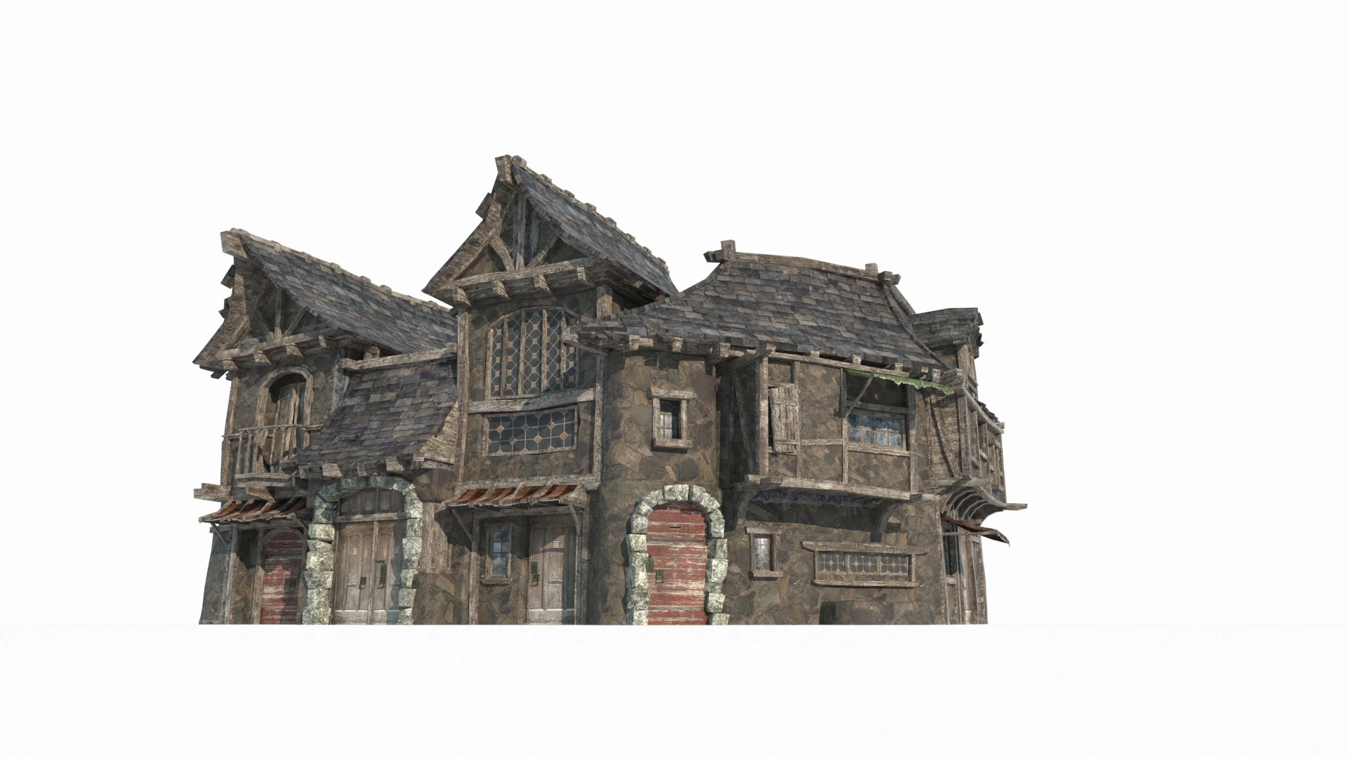 Magical Medieval Architecture Tavern 3D Model .c4d .max .obj .3ds .fbx .stl .blend