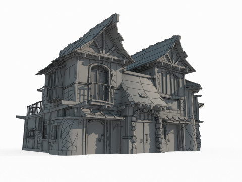 Magical Medieval Architecture Tavern Model 3D