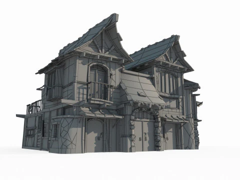 Magical Medieval Architecture Tavern 3D Model