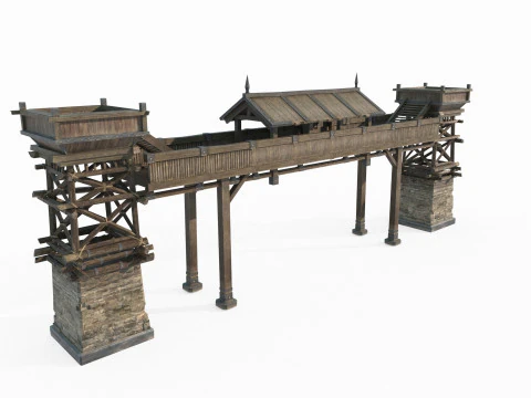 Punti di controllo di difesa per l'antica architettura asiatica Modello 3D