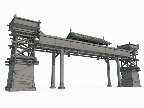 Defense checkpoints for ancient Asian architecture 3D-Modell