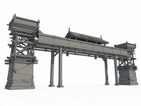 Punti di controllo di difesa per l'antica architettura asiatica Modello 3D