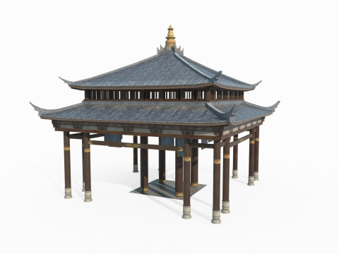 Asian ancient architecture luxury pavilion Modèle 3D