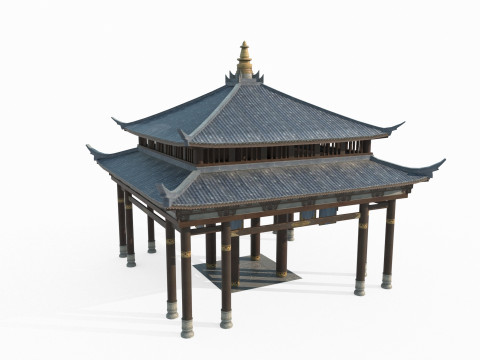 Asian ancient architecture luxury pavilion Modèle 3D