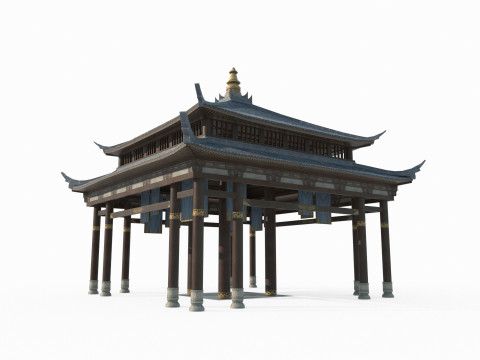 Asian ancient architecture luxury pavilion Modèle 3D