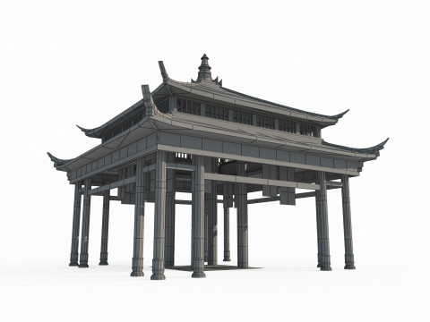 Asian ancient architecture luxury pavilion Modèle 3D