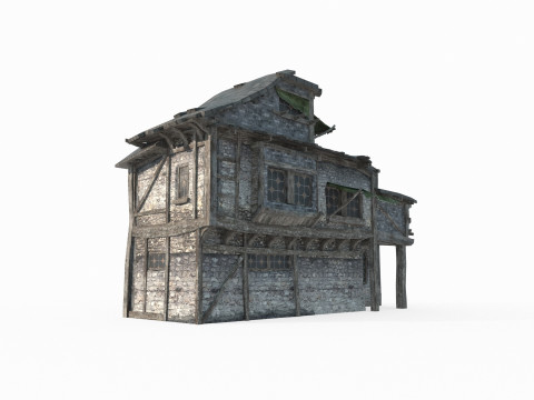Medieval magical style architectural houses Modèle 3D