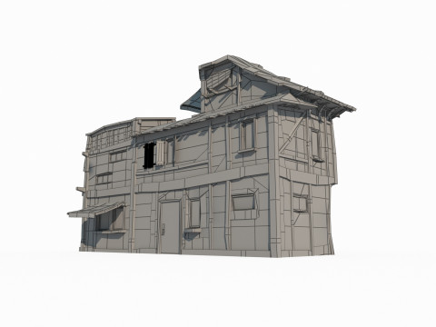 Medieval magical style architectural houses Modèle 3D